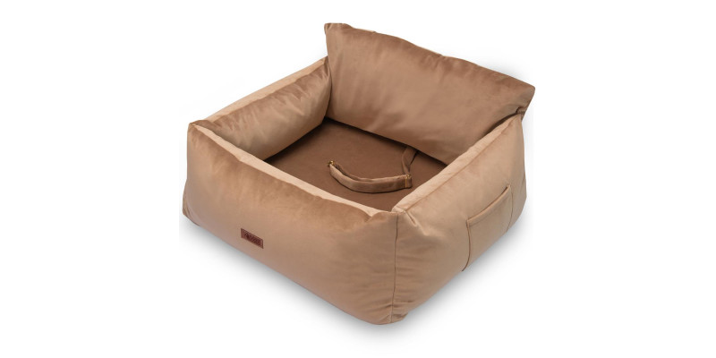 Fotelik dla psa do auta transporter HUGGY DOGGY Snug beżowy buldog mops