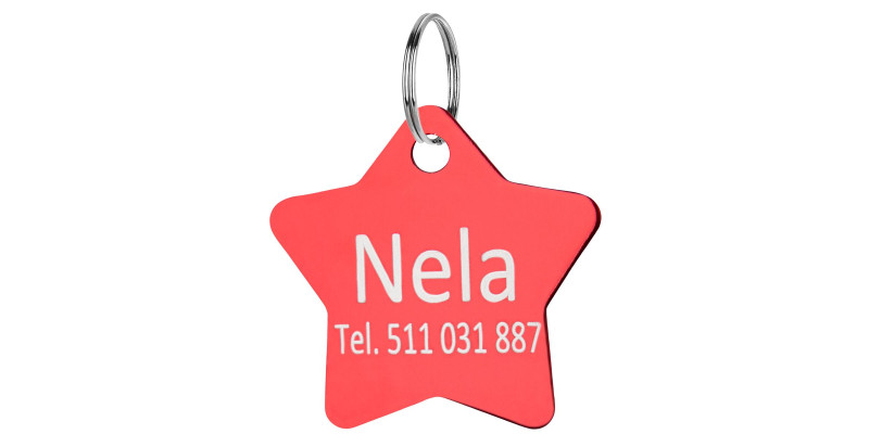 identyfikator do obroży dla psa gwiazdka czerwona HUGGY DOGGY