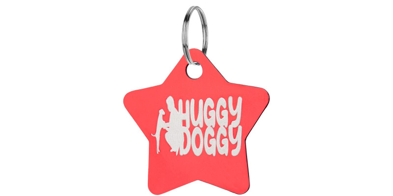 adresówka z grawerem dla psa zawieszka czerwona HUGGY DOGGY identyfikator