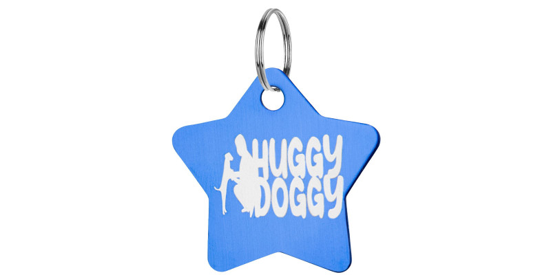 Zawieszka dla psa z grawerem gwiazdka HUGGY DOGGY personalizowana
