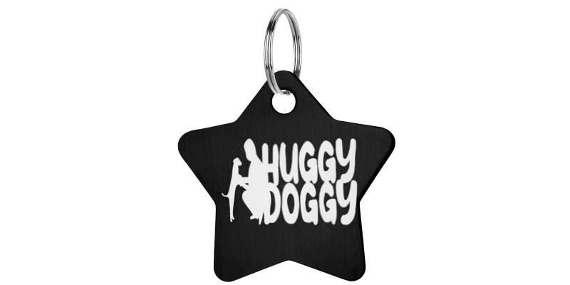 adresówka z grawerem dla psa zawieszka czarna HUGGY DOGGY identyfikator