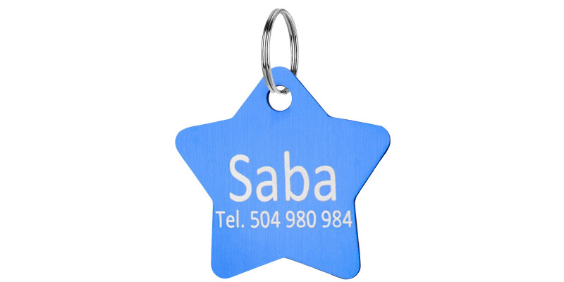 identyfikator do obroży dla psa gwiazdka niebieska HUGGY DOGGY