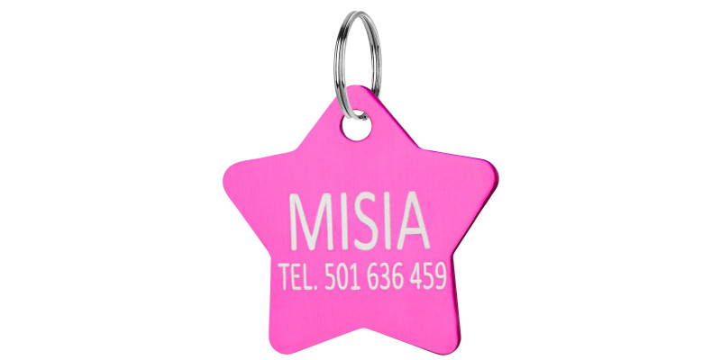 identyfikator do obroży dla psa gwiazdka różowa HUGGY DOGGY