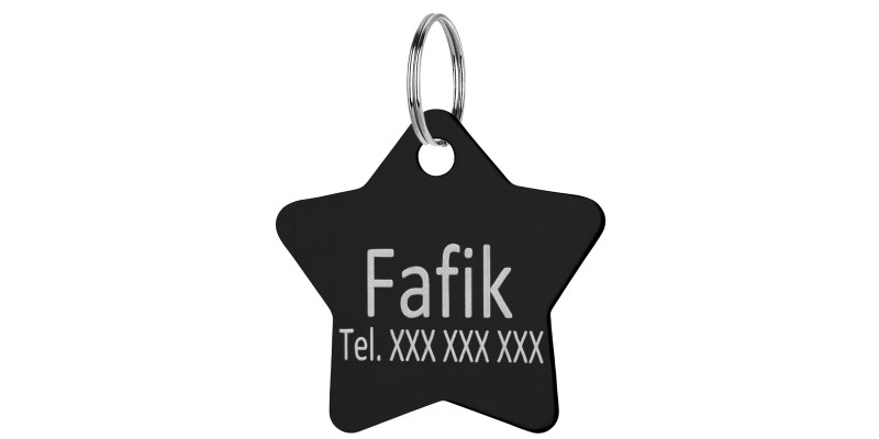 identyfikator do obroży dla psa gwiazdka czarna HUGGY DOGGY