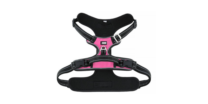 Różowe szelki dla psa Walky Guard od HUGGY DOGGY, z komfortowym zapięciem