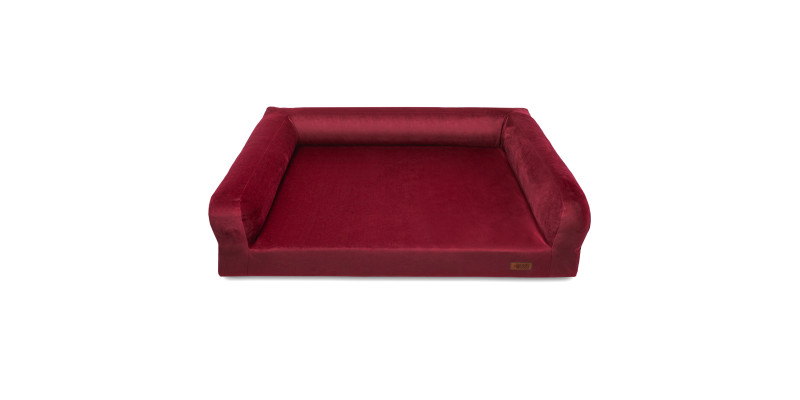 Legowisko ortopedyczne welurowe HUGGY DOGGY Harmony bordowe