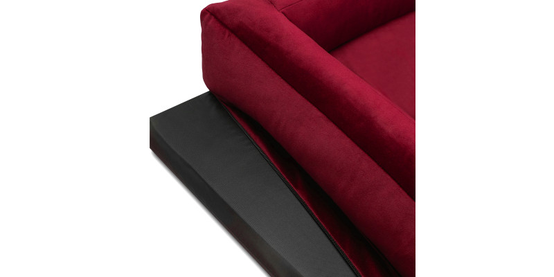 Legowisko ortopedyczne welurowe HUGGY DOGGY Harmony bordowe