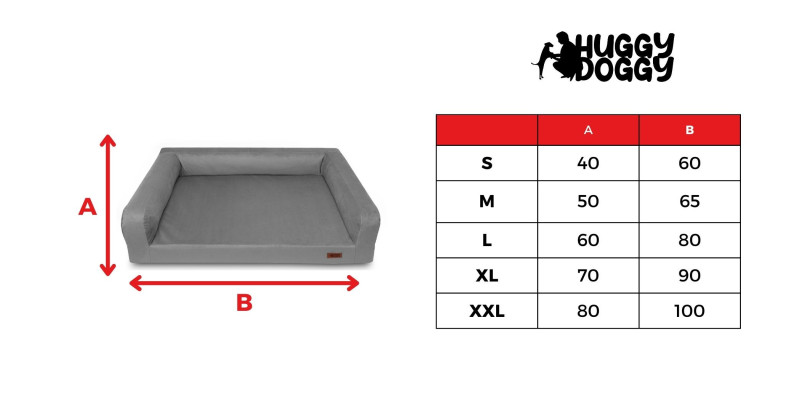 Legowisko ortopedyczne welurowe HUGGY DOGGY Harmony szare