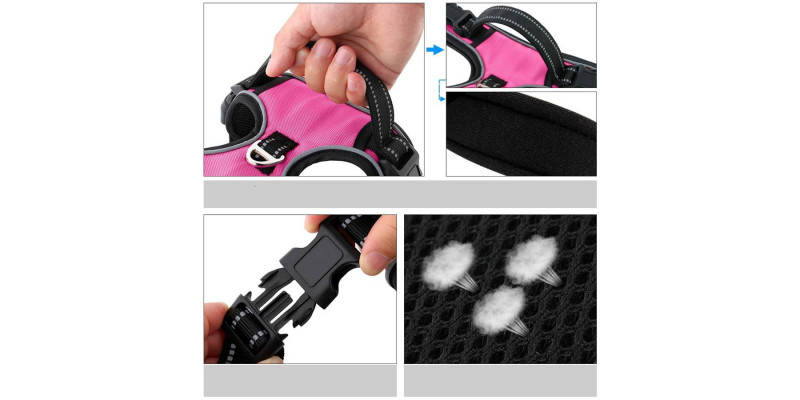 Różowe szelki Walky Guard od HUGGY DOGGY z funkcją Easy Walk, zapobiegające ciągnięciu