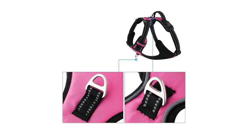 Komfortowe różowe szelki dla psa Walky Guard od HUGGY DOGGY, dla średnich i dużych ras