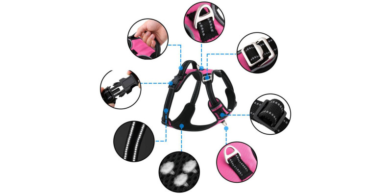 Szelki Walky Guard w kolorze różowym od HUGGY DOGGY, idealne na trening i spacery