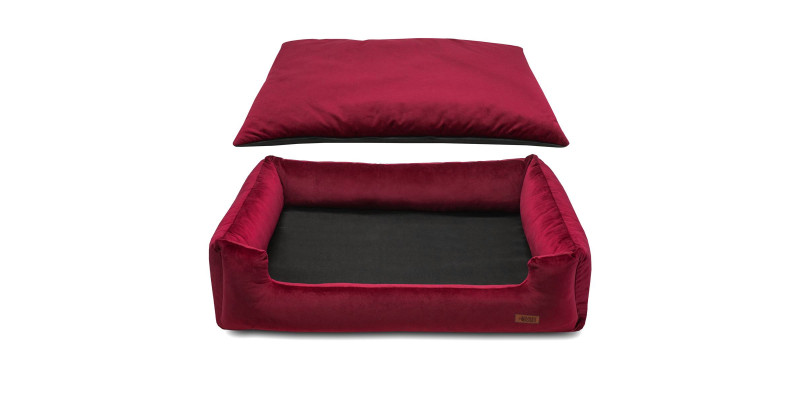 Legowisko welurowe HUGGY DOGGY Haven bordowe