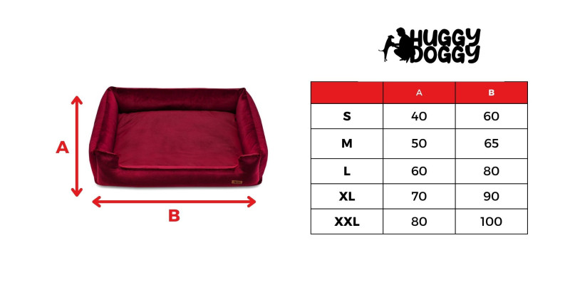 Legowisko welurowe HUGGY DOGGY Haven bordowe