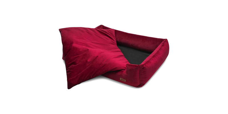 Legowisko welurowe HUGGY DOGGY Haven bordowe