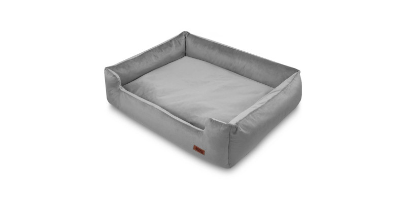 legowisko dla psa półotwarte classic szare wykonane z materiału premium welurowego producent HUGGY DOGGY model Haven