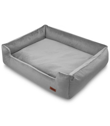 legowisko dla psa półotwarte classic szare wykonane z materiału premium welurowego producent HUGGY DOGGY model Haven