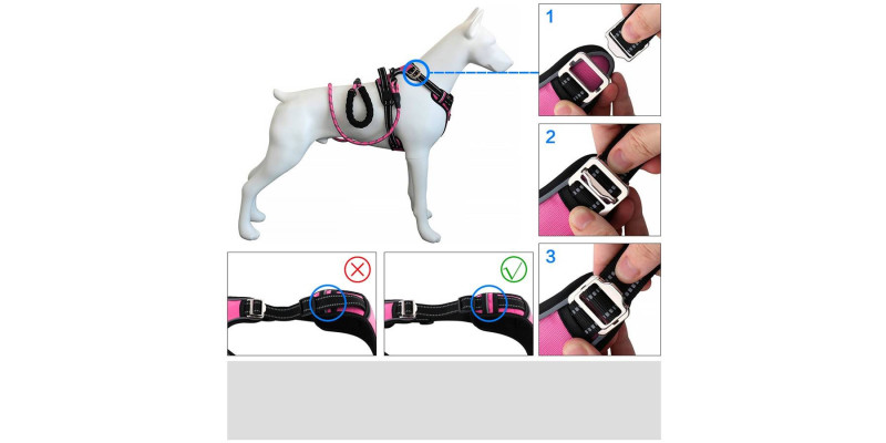 Eleganckie różowe szelki od HUGGY DOGGY z dodatkowymi paskami odblaskowymi