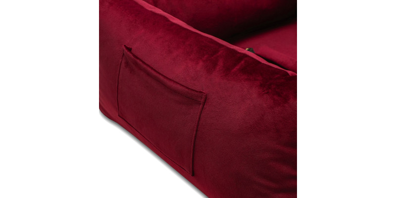 kieszonka boczna fotelika dla psa do samochodu transportera koloru bordowego marki HUGGY DOGGY model Snug