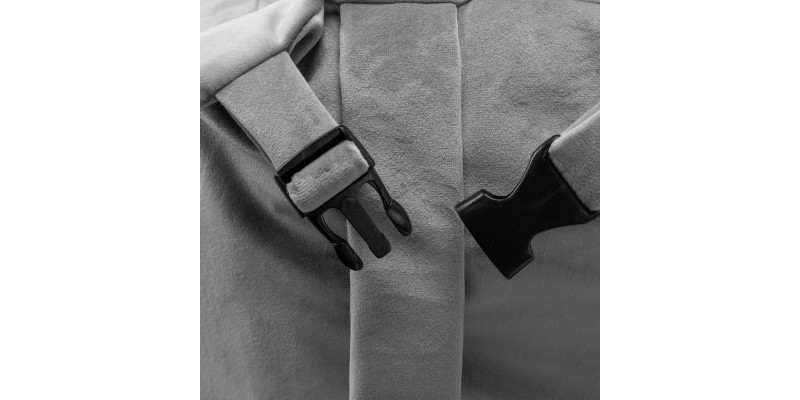 solidne zapięcia fotelika dla psa samochodowego transportera kolor szary od HUGGY DOGGY model Snug