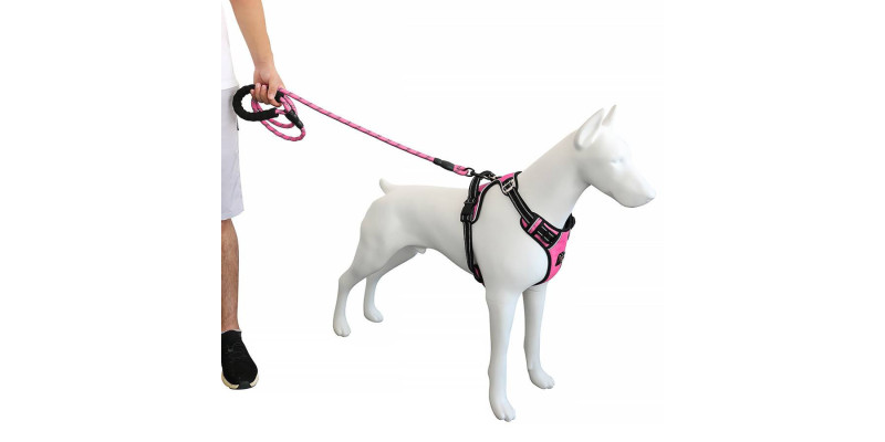 Różowe szelki Walky Guard od HUGGY DOGGY, łatwe w czyszczeniu i użytkowaniu