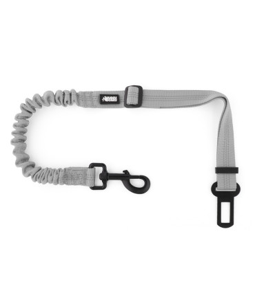 Pas bezpieczeństwa dla psa do samochodu z amortyzatorem szary