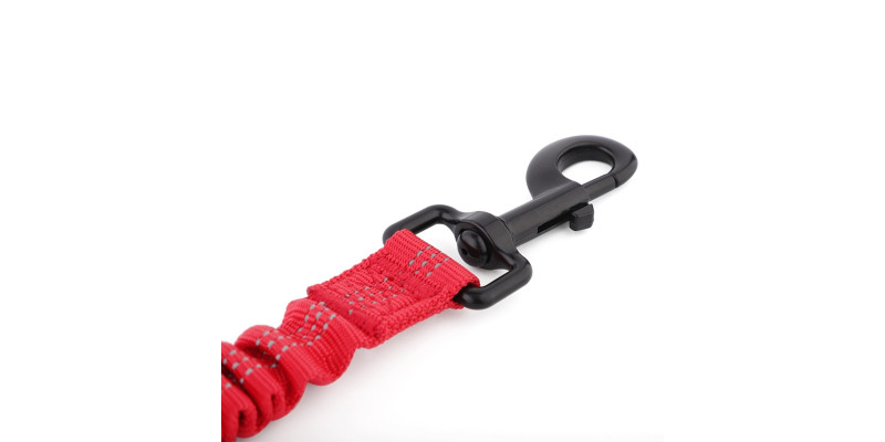 Pas samochodowy z amortyzatorem dla psa w kolorze czerwonym