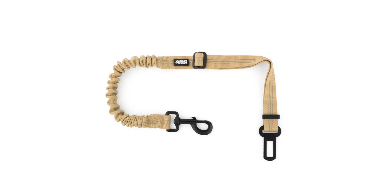 Pas bezpieczeństwa dla psa do samochodu z amortyzatorem brązowy