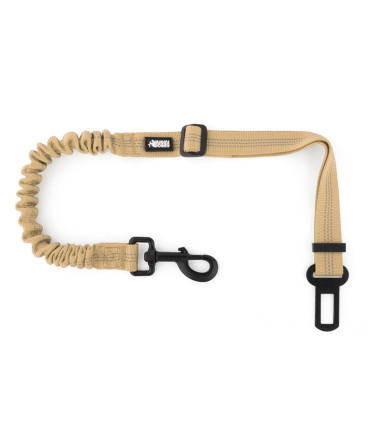 Pas bezpieczeństwa dla psa do samochodu z amortyzatorem brązowy