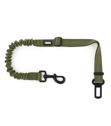 Pas bezpieczeństwa dla psa do samochodu z amortyzatorem zielony