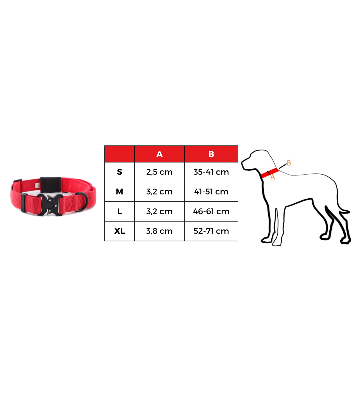 Obroża szeroka HUGGY DOGGY Alpha Czerwona – moc i wygoda