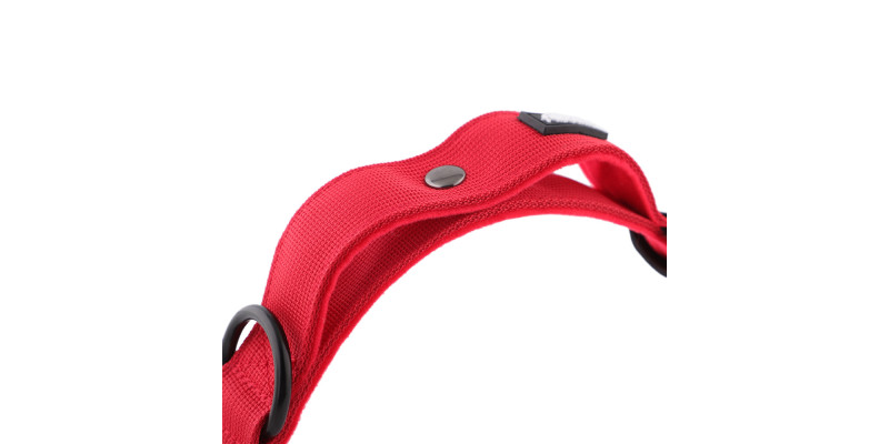 Obroża szeroka HUGGY DOGGY Alpha Czerwona – moc i wygoda