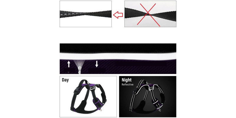 Fioletowe szelki Walky Guard od HUGGY DOGGY, łatwe w czyszczeniu i konserwacji