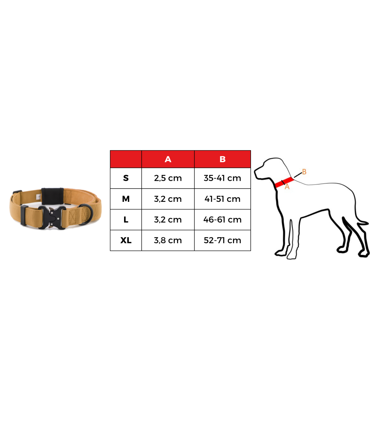 Obroża szeroka HUGGY DOGGY Alpha khaki – moc i wygoda