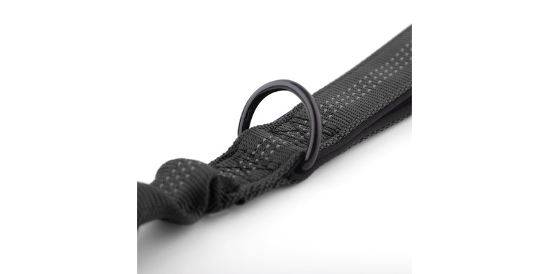 Smycz z amortyzatorem Alpha Czarna – mocna i stylowa | HUGGY DOGGY