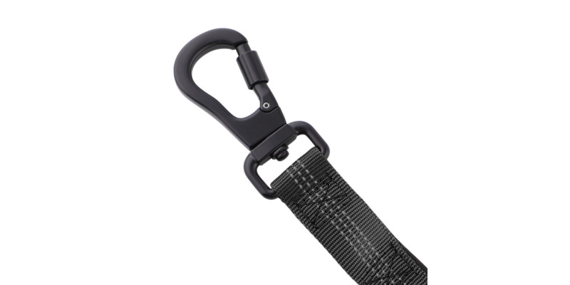 Smycz z amortyzatorem Alpha Czarna – mocna i stylowa | HUGGY DOGGY