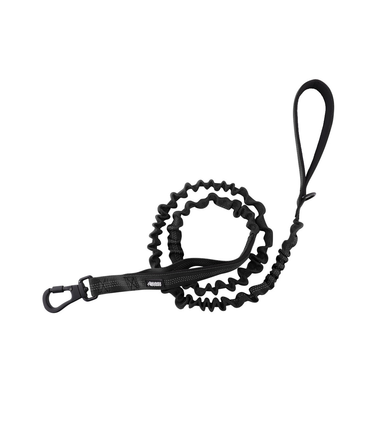 Smycz z amortyzatorem Alpha Czarna – mocna i stylowa | HUGGY DOGGY