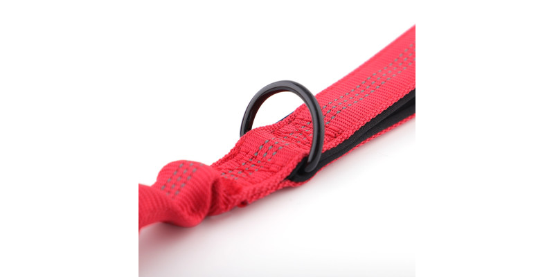 Smycz z amortyzatorem Alpha czerwona – mocna i stylowa | HUGGY DOGGY