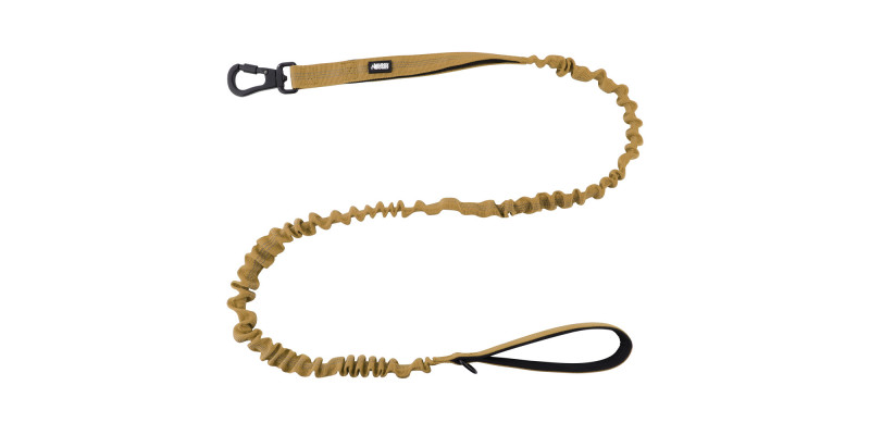 Smycz z amortyzatorem Alpha khaki – mocna i stylowa | HUGGY DOGGY