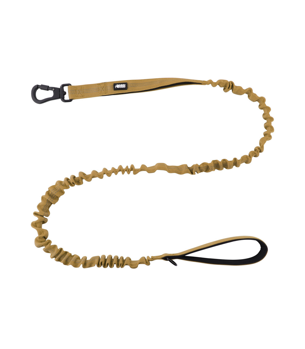 Smycz z amortyzatorem Alpha khaki – mocna i stylowa | HUGGY DOGGY