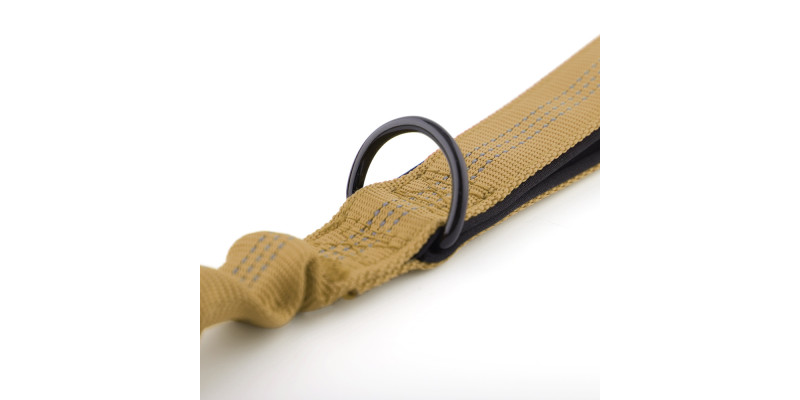 Smycz z amortyzatorem Alpha khaki – mocna i stylowa | HUGGY DOGGY