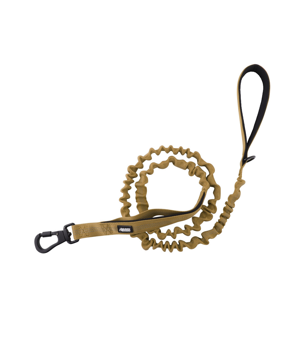 Smycz z amortyzatorem Alpha khaki – mocna i stylowa | HUGGY DOGGY