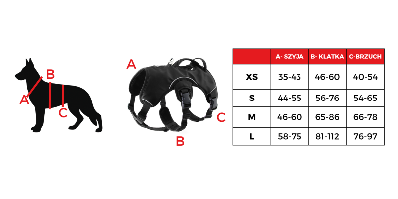 Szelki antyucieczkowe HUGGY DOGGY Tacticall czarne – guard