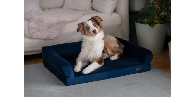 Legowisko ortopedyczne welurowe HUGGY DOGGY Harmony turkusowe