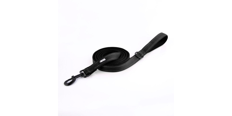 Tradycyjna smycz HUGGY DOGGY Walky czarna, zapewniająca wygodę i trwałość