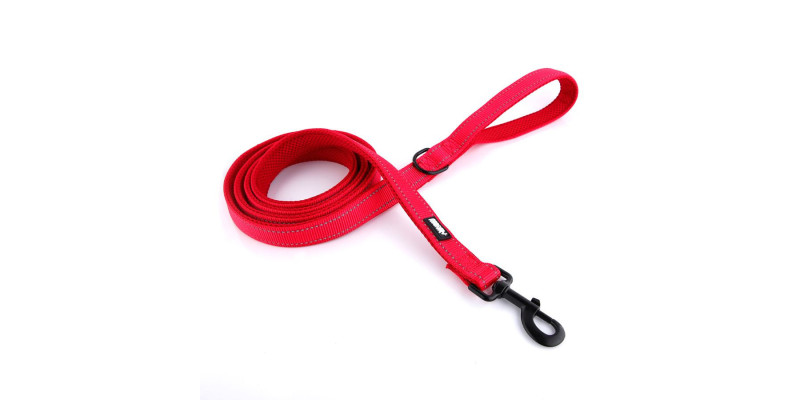 Czerwona smycz dla psa HUGGY DOGGY Walky, długość 2 metry, mocny karabińczyk