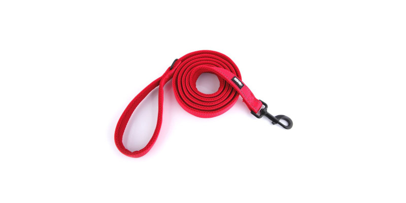 Czerwona smycz HUGGY DOGGY Walky, zapewniająca bezpieczeństwo i kontrolę podczas spacerów