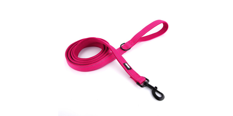 Różowa smycz dla psa HUGGY DOGGY Walky o długości 2 metrów, z solidnym karabińczykiem