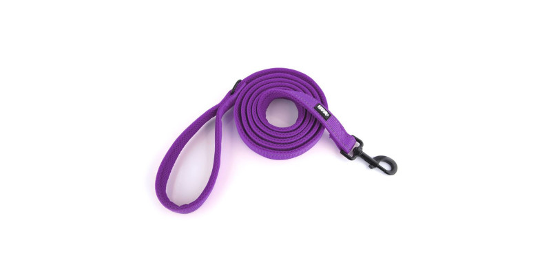 2-metrowa smycz HUGGY DOGGY Walky, mocny karabińczyk, kolor fioletowy