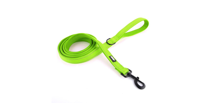 Zielona smycz HUGGY DOGGY Walky z ergonomicznym uchwytem, komfortowa dla właścicieli psów