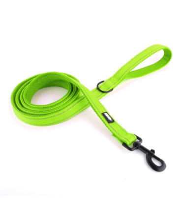 Zielona smycz HUGGY DOGGY Walky z ergonomicznym uchwytem, komfortowa dla właścicieli psów